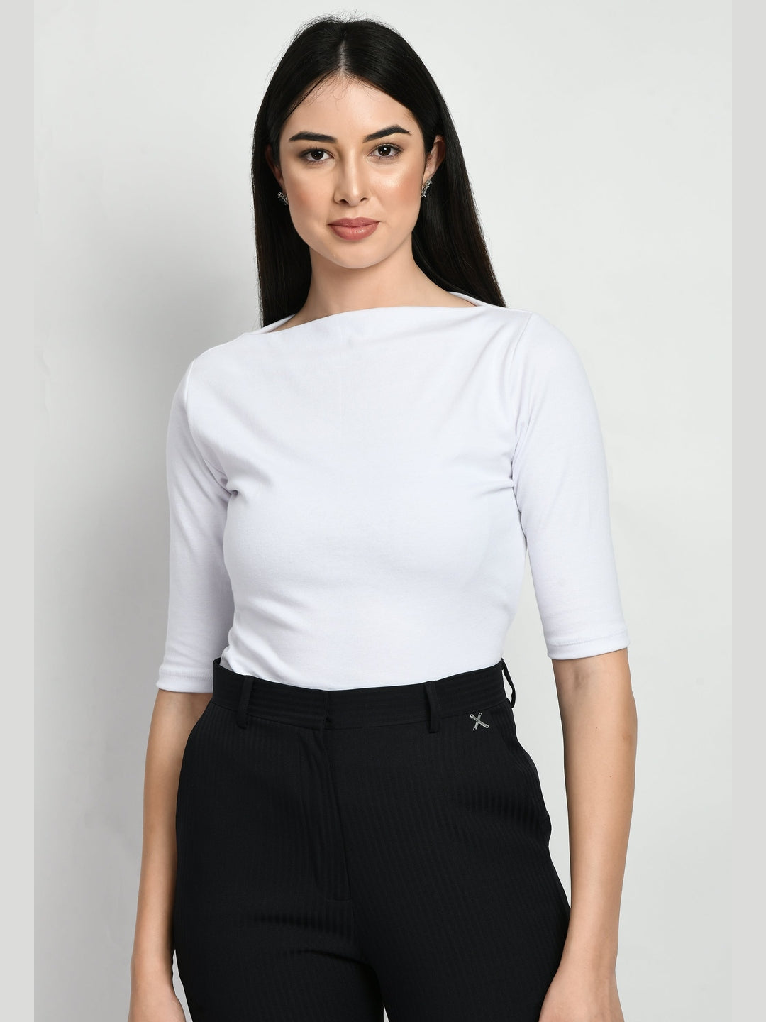 Exude Gratitude Boat Neck T-shirt White T-Shirts