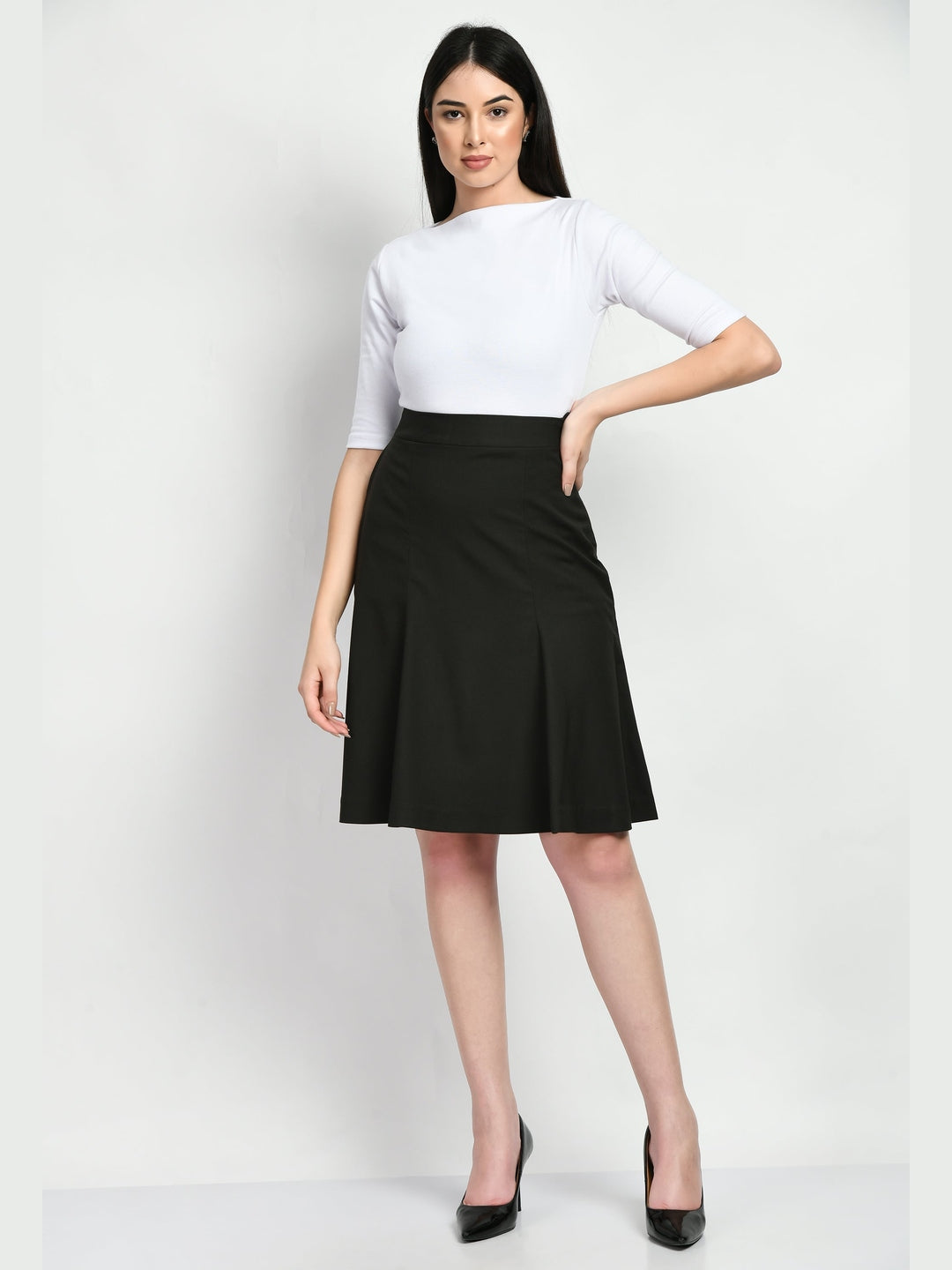 Exude Loyalty Solid A-line Skirt Olive Skirt