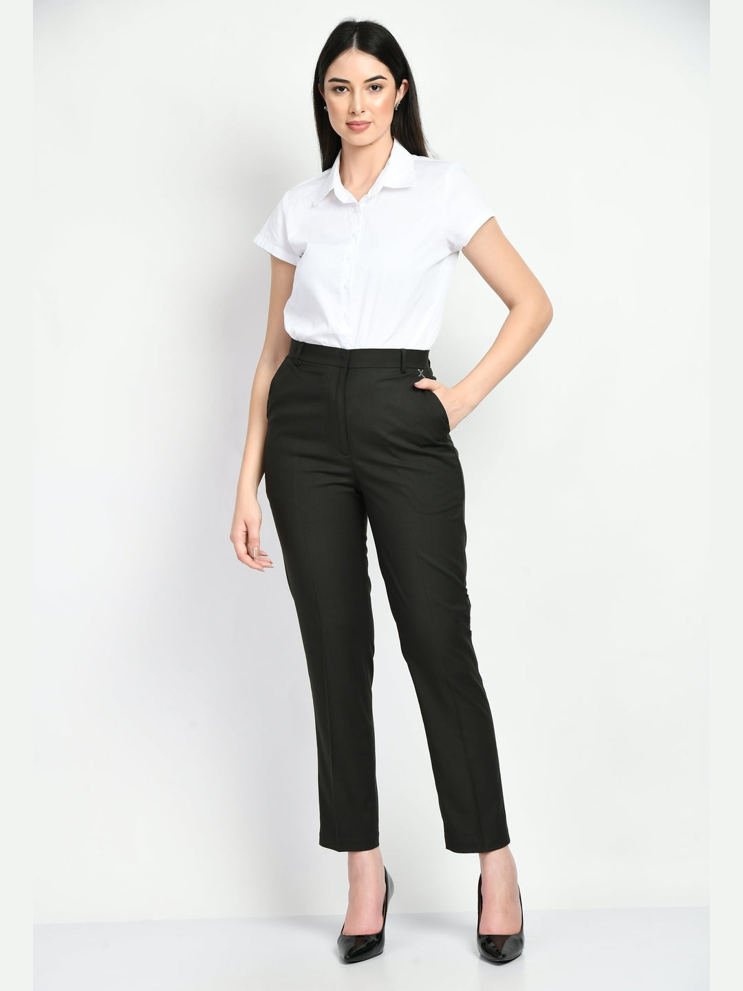 Exude Creativity Cap Sleeves Shirt White Shirts