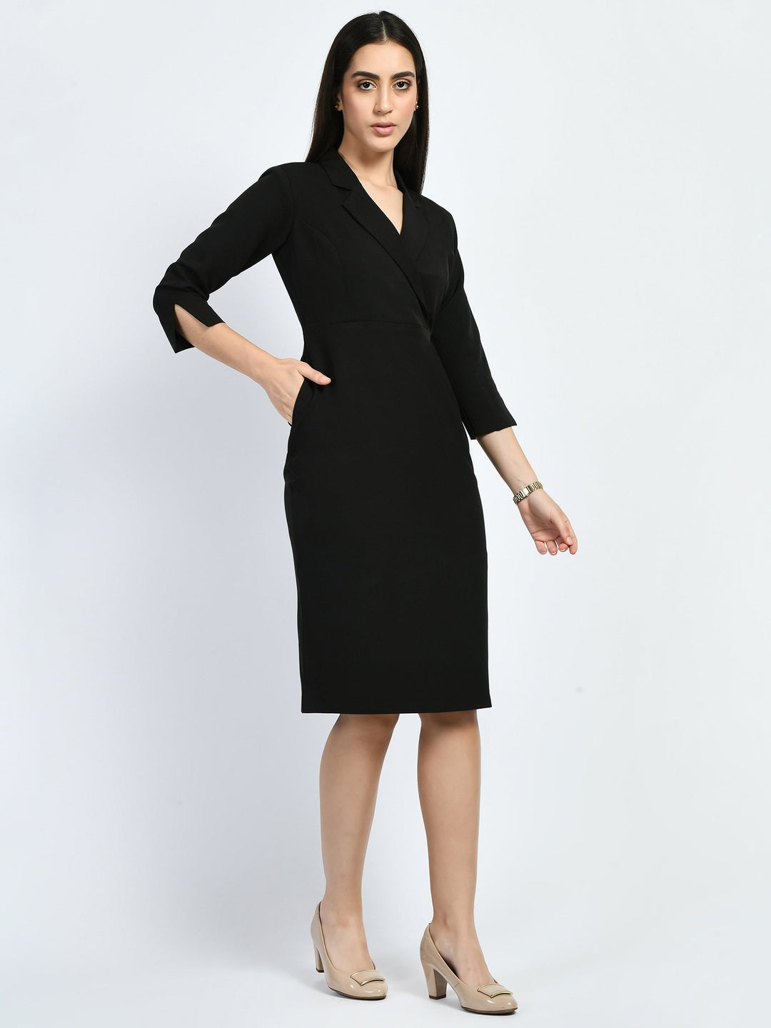Exude Wonder Blazer Sheath Dress Black Dresses