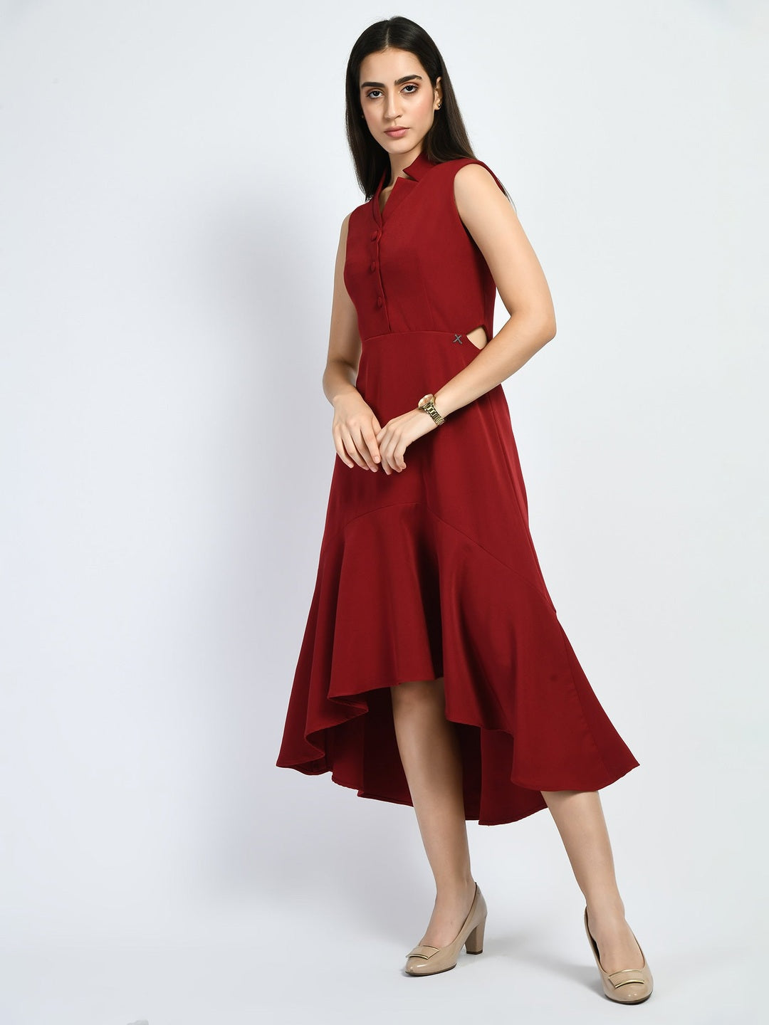 Exude Vivacity Cut out Maxi Dress Red Dresses