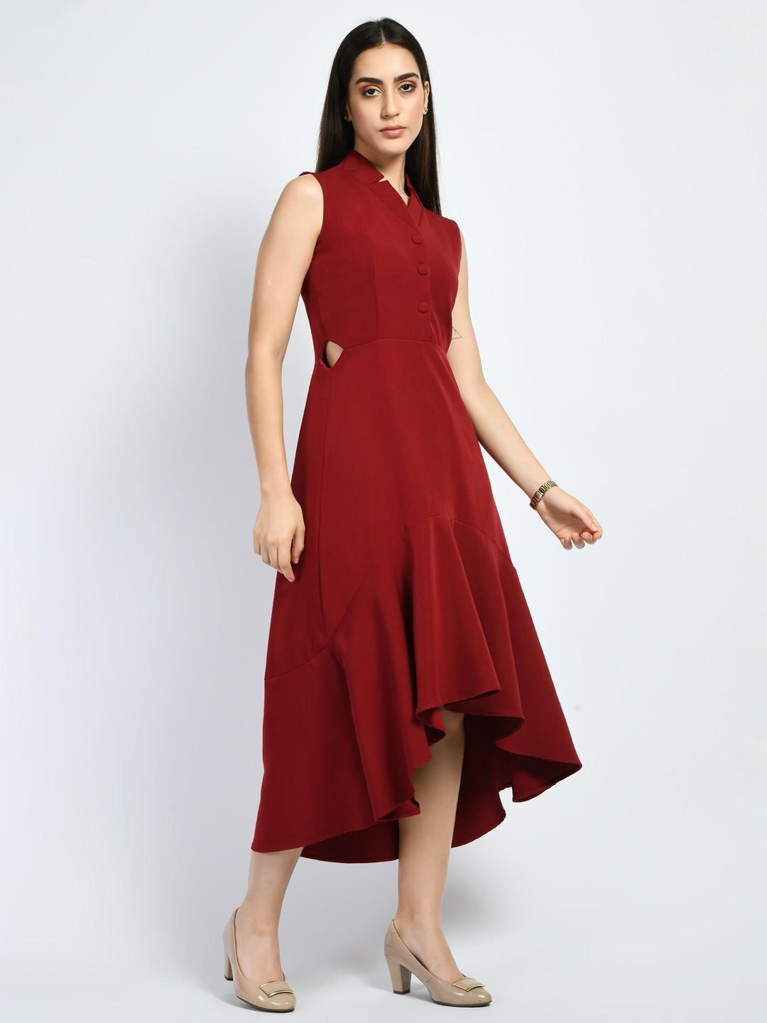 Exude Vivacity Cut out Maxi Dress Red Dresses