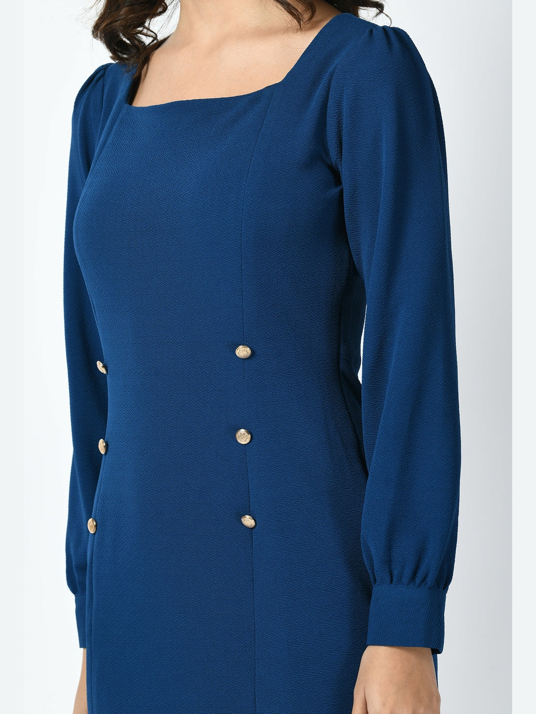 Exude Apogee Fishtail Midi Dress Royal Blue Dresses