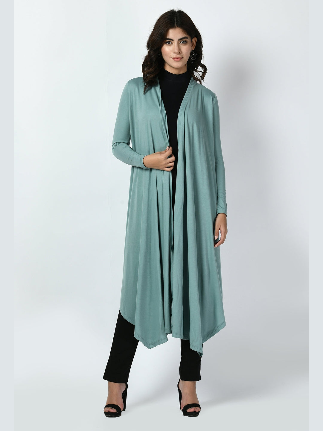 Exude Supreme Longline Shrug Cyan Blue Shrugs