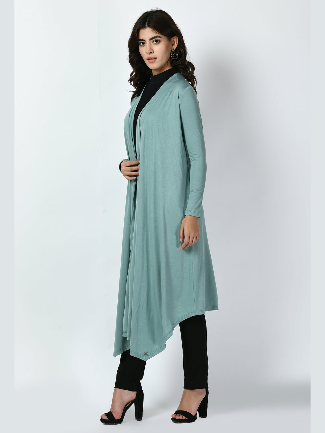 Exude Supreme Longline Shrug Cyan Blue Shrugs