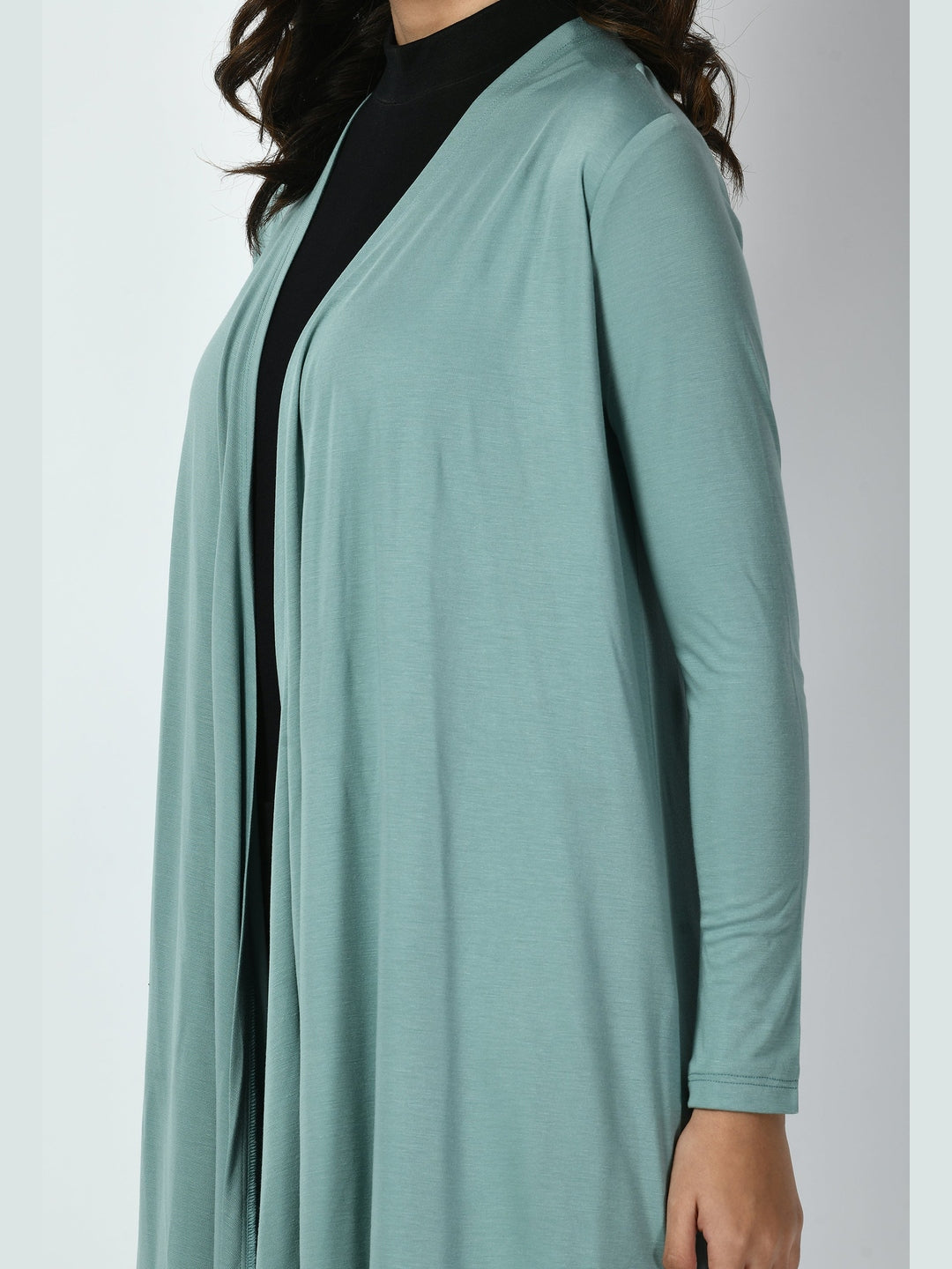 Exude Supreme Longline Shrug Cyan Blue Shrugs