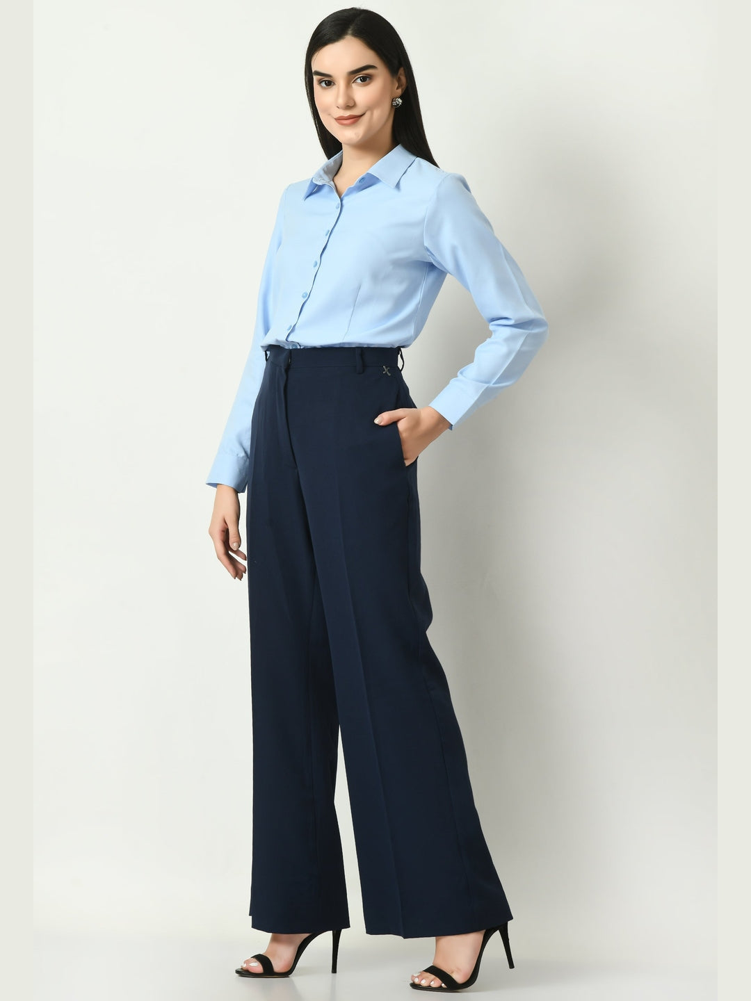 Exude Charisma Long Sleeves Formal Shirt Blue Shirts