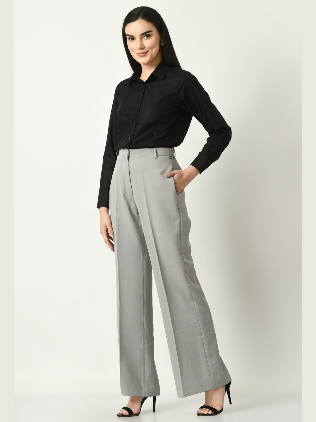 Exude Charisma Long Sleeves Formal Shirt Black Shirts