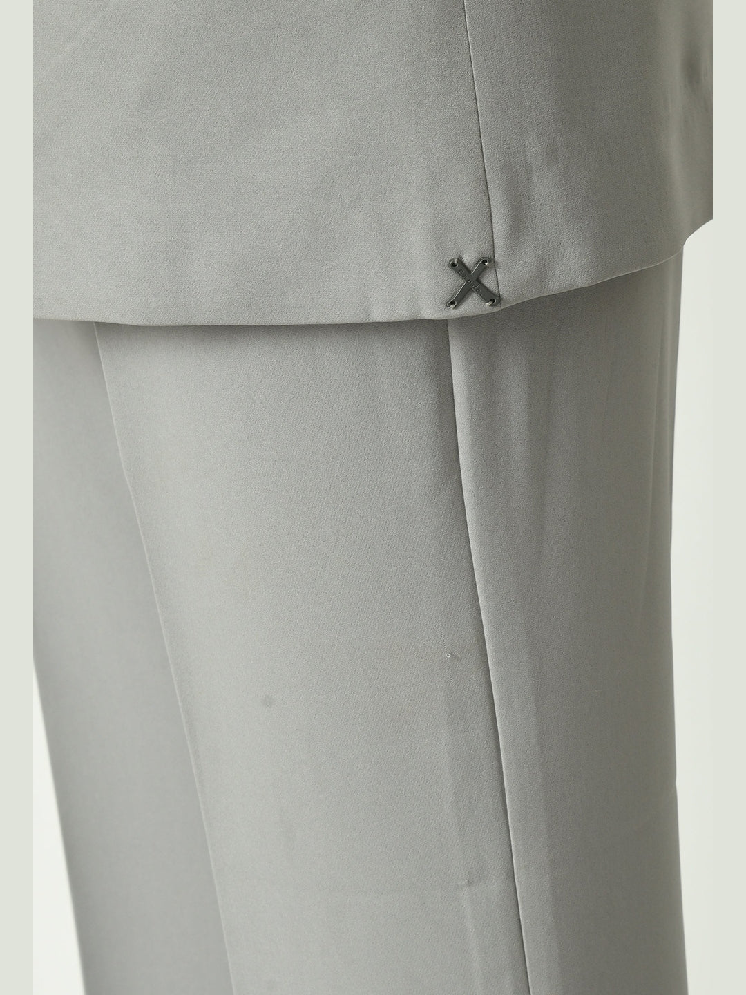 Exude Meridian Sleeveless Long Blazer Grey Blazers