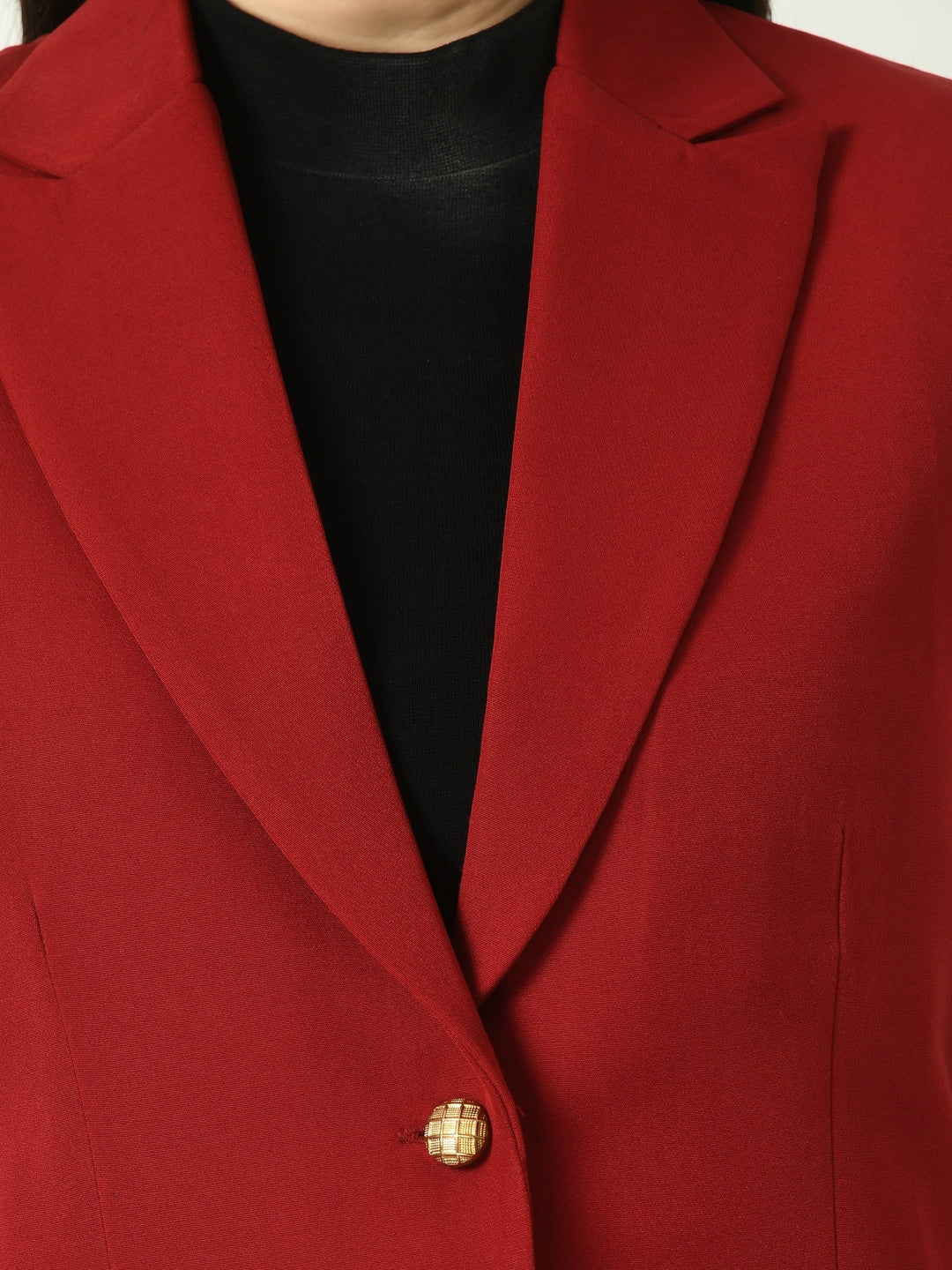 Exude Meridian Sleeveless Long Blazer Red Blazers