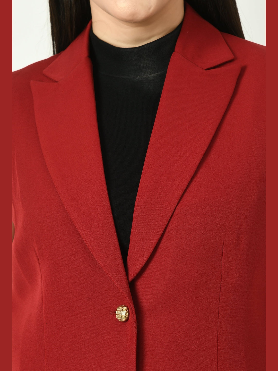 Exude Meridian Sleeveless Long Blazer Red Blazers
