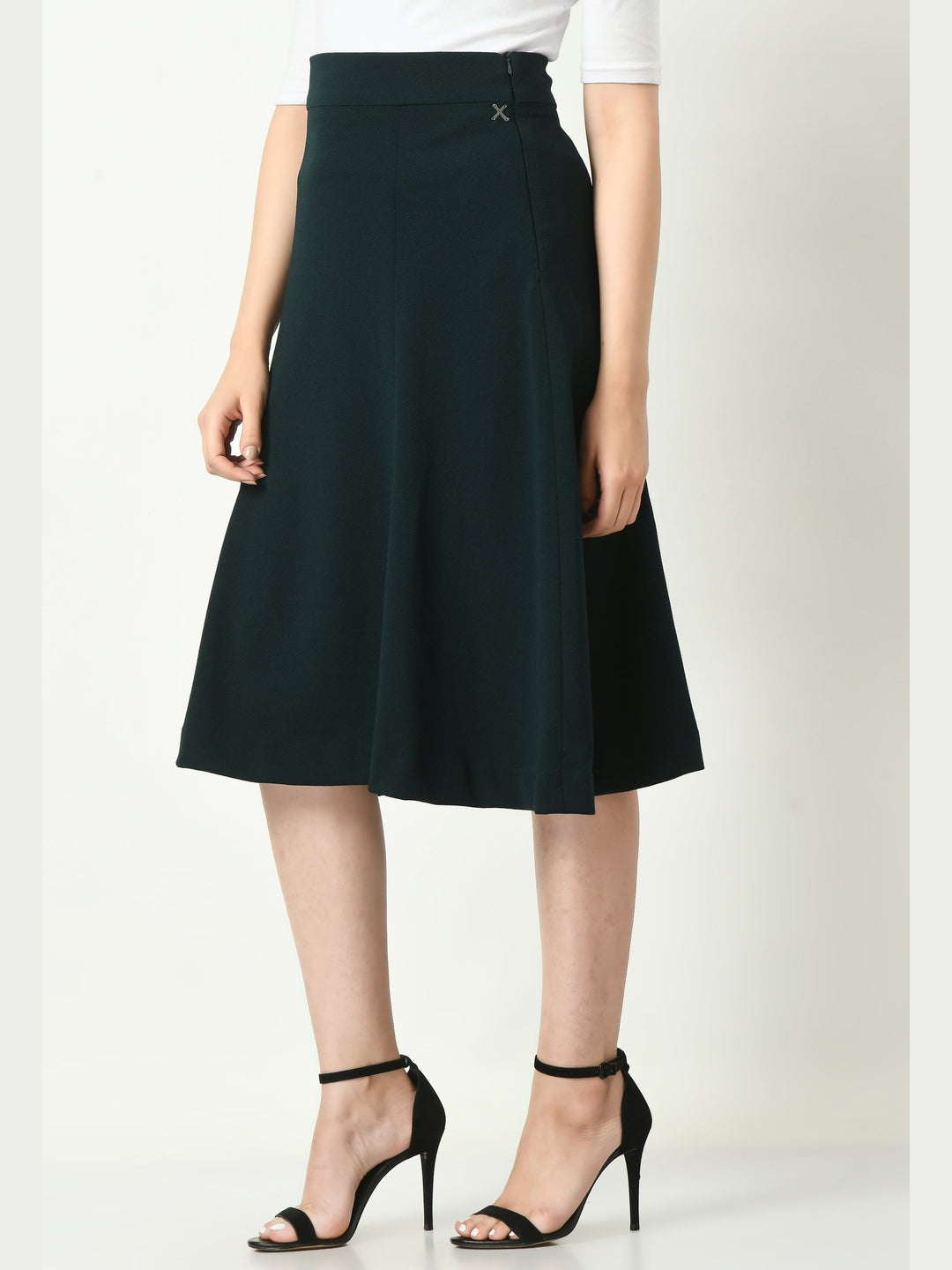 Exude Victory A-line Midi Skirt Emerald Green Skirts