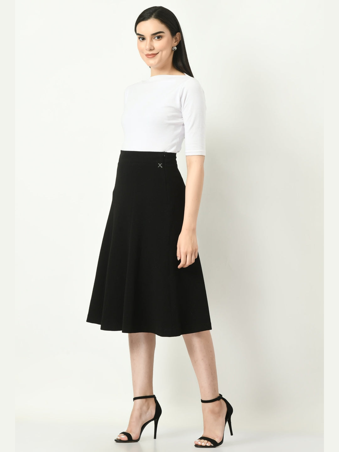 Exude Victory A-line Midi Skirt Black Skirts