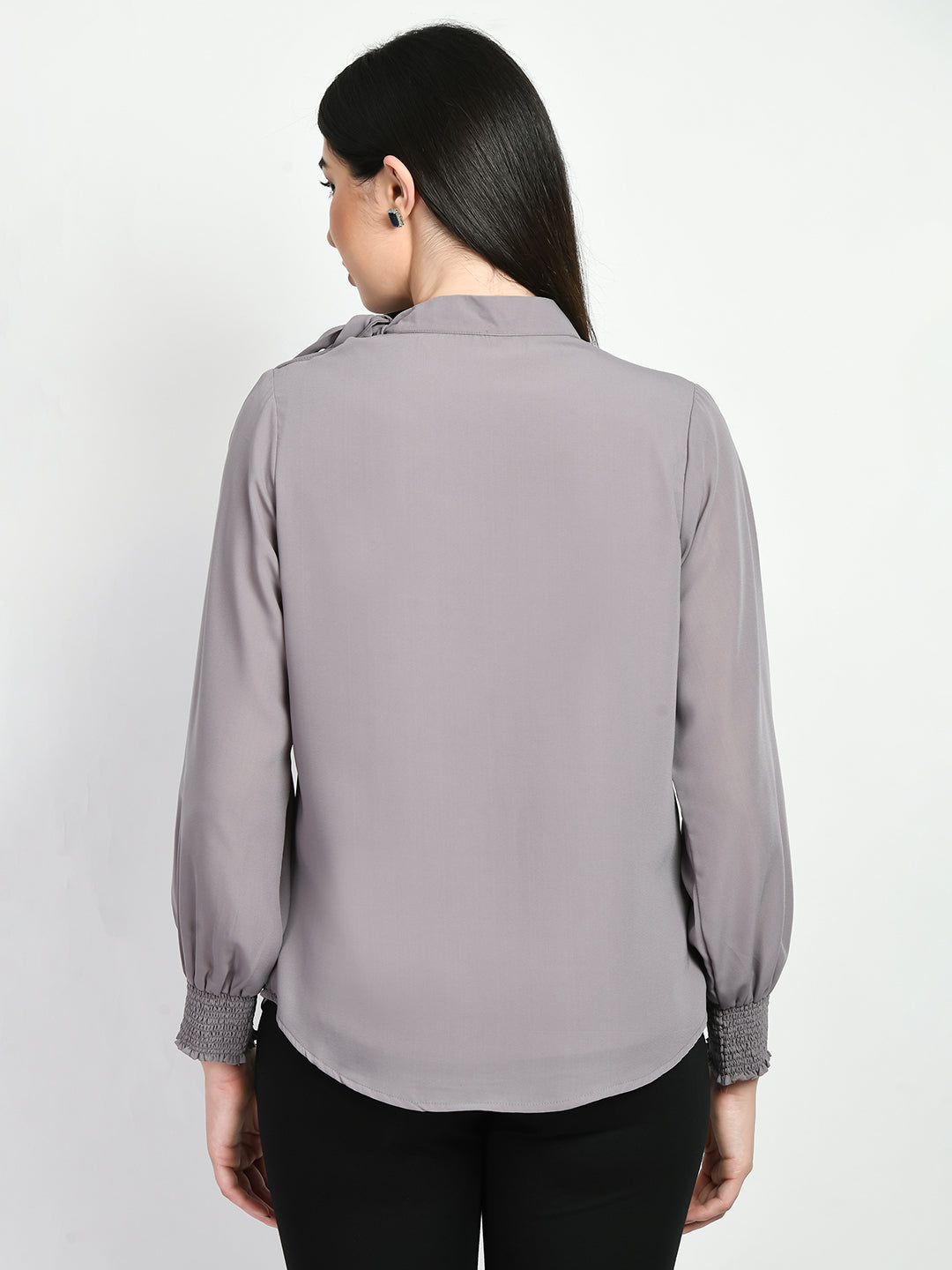Exude Honesty Side Knot Top Lilac Grey Tops