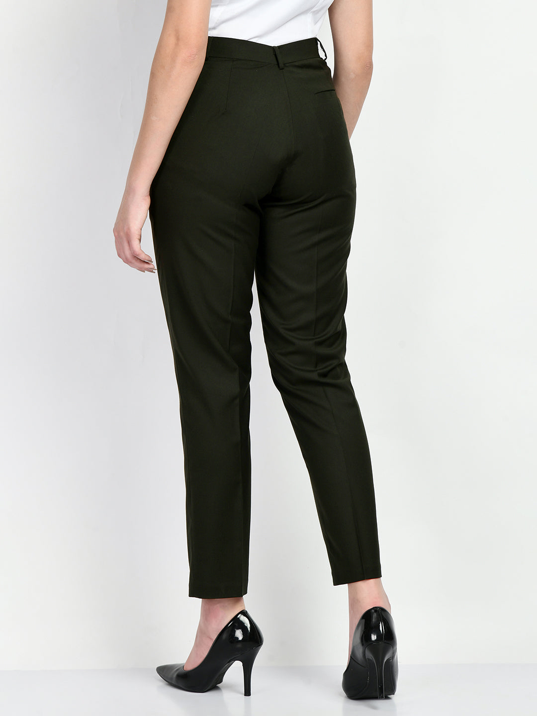 Exude Adroitness Straight Trousers Olive Trouser