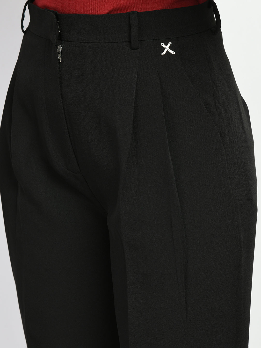 Exude Influence Solid Wide Leg Trousers Black Trouser