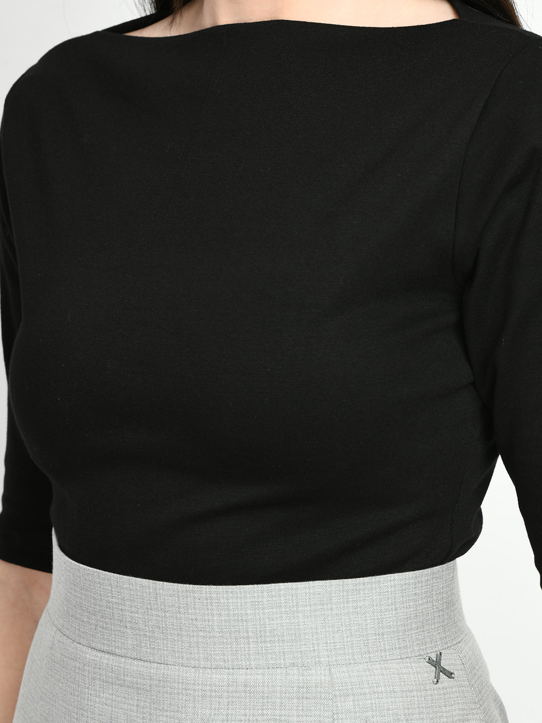 Exude Gratitude Boat Neck T-shirt Black T-Shirts